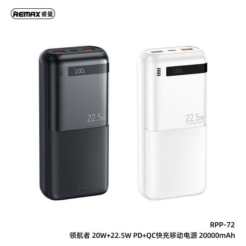 REMAX Piloteer Series 20W+22.5W Fast Charging Power Bank 20000mAh RPP-72