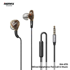 Remax Earphone Wired Jack 3,5mm For Call & Music IN-Ear Braided RM-670