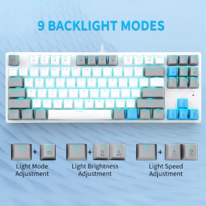 E-YOOSO Z-87 Keys Mechanical Keyboard Grey white