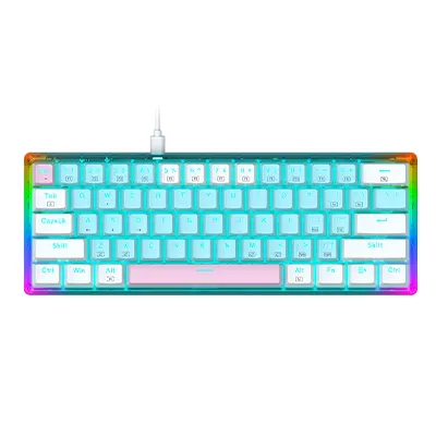 E-YOOSO Z-11T Mechanical Gaming Keyboard for Gamers with Ergonomic design RGB lights unique bicolor mold keycaps N-keys rollover keyboard with switches Wired USB interface