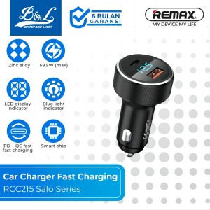 REMAX RCC215 Charger Mobil QC+PD 58.5W Digital Display SALO SERIES