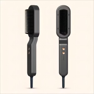 KD373 negative ion straight hair comb-High Quality Hair Straightener Ionic Brush Anti Scald Static Hair Straightener Hair Brush for Home