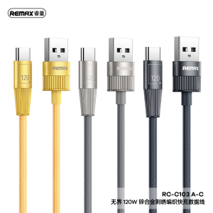 REMAX Infinity Series 120W Zinc Alloy Braided Fast Charging Data Cable 1.2M RC-C103 A-C