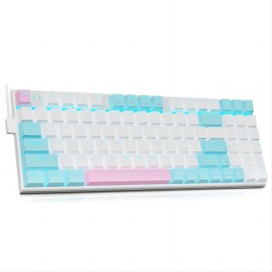 E-YOOSO Z-19  Monochrome light（94key）MECHANICAL KEYBOARD White Blue Monochrome Light Brown Switch