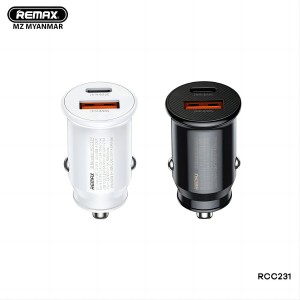 REMAX RCC231 CHANYO SERIES PD+QC 30W MULTI-COMPATIBLE FAST CAR CHARGER (5V-4.8 MAX) (USB-1/PD-1) (QC+PD), PD Car Charger, QC Car Charger, PD+QC Car Charger, 30W Car Charger