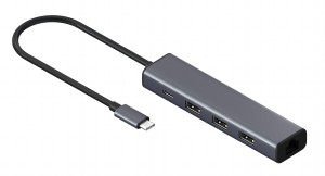 1281 4-in-1USB-C/M to RJ45 +3*USB A/F 3.0+USB-C/F