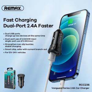 REMAX RCC236-REMAX Vanguard Series 2.4A Car Charger / 3-in-1 Charging Cable RCC236