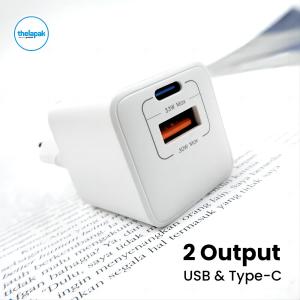 Remax RP-U26-Charger 2 Port Remax RP-U26 PD+QC GaN 33W Fast Charging Eco-Friendly Garansi