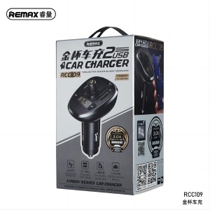 REMAX RCC109-Car Charger REMAX MutiFuntional Kimbay Series 15W RCC109 Support U Disk TF Card