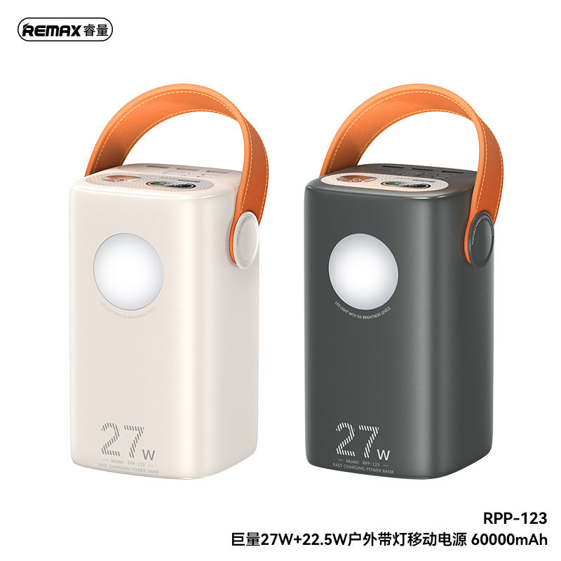 REMAX Gutitan Series 27W+22.5W Outdoor Power Bank with Light 60000mAh RPP-123