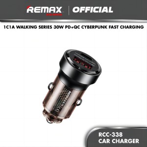 REMAX RCC338 1C1A Walking Series 30W PD+QC Cyberpunk Fast Car Charger