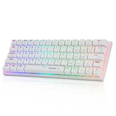 E-YOOSO Z-11RGB four-mode（63key） - Best Mechanical Gaming Keyboards  Wireless for Gamers in Ergonomic design with Customizable RGB lighting modes one built-in battery equipped Hot-Swappable versatile 