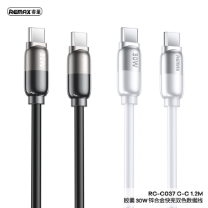 REMAX Capsule series 30W Zinc Alloy Dual-color Fast Charging Data Cable RC-C037 C-C