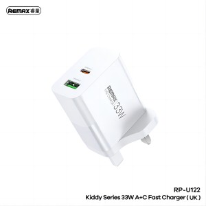 REMAX RP-U122 (UK)-Kiddy Series 33W A+C Fast Charger RP-U122 (UK)