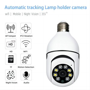 D303-light bulb minion Smart WIFI camera-HD image quality, wifi connection, routing, remote viewing on mobile phone, cloud storage, voice intercom, mobile tracking, Bluetooth distribution network, PTZ