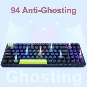 E-YOOSO Z-94 blue black Mechanical Keyboard Rainbow Backlit, 94 Keys 90% Gaming Keyboards for Games and Office Work, Black (Blue Switch)