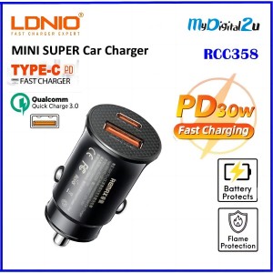 Remax RCC-358 Siya Series 30w PD+QC Multi-Compatible Fast Car Charger